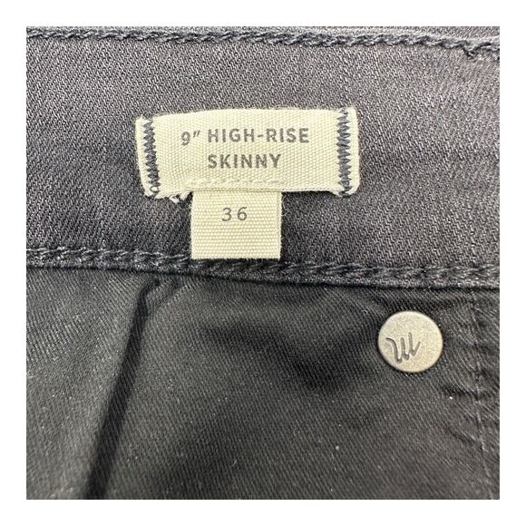 Madewell Jeans Women's 36 Black 9' High Rise Skinny Stretch Raw Hem Fit‎ 44x28 - Picture 5 of 7